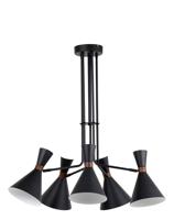 Light & Living Hanglamp 'Hoodies' 5-Lamps, kleur Mat Zwart - thumbnail