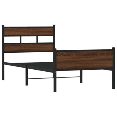 Bedframe zonder matras bewerkt hout bruin eikenkleur 100x200 cm