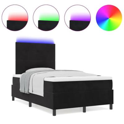 Boxspringbed met matras en LED fluweel zwart 120x200 cm