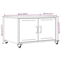 Salontafel 68x50x43,5 cm staal roze - thumbnail