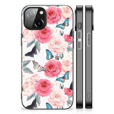 Apple iPhone 13 | iPhone 14 Bloemen Hoesje Butterfly Roses Apple iPhone 13 | iPhone 14 Bloemen Hoesje Butterfly Roses