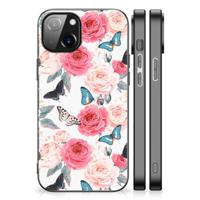 Apple iPhone 13 | iPhone 14 Bloemen Hoesje Butterfly Roses - thumbnail