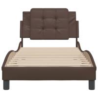 Bedframe zonder matras "Zadar" kunstleer bruin 90x190 cm - thumbnail