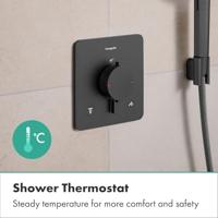 Hansgrohe Ecostat Comfort Q - inbouwthermostaat - 2 functies - brushed black chrome (antraciet) 33713340 - thumbnail