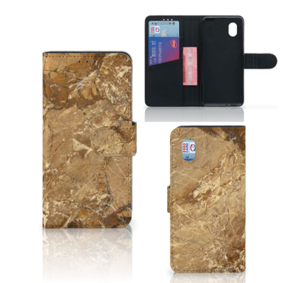 Marmer Hoesje Alcatel 1B (2020) Met Pasjes Kunstleer TPU Bescherming Luxe Uniek Meerkleurig | Book Case