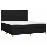Boxspring met matras stof zwart 160x200 cm - thumbnail