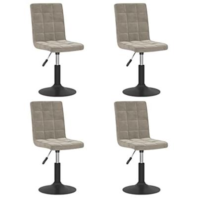 Eetkamerstoelen draaibaar 4 st fluweel lichtgrijs