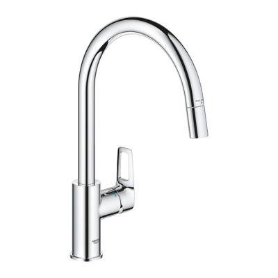 Grohe QuickFix Start Loop keukenmengkraan met uittrekbare handdouche rond chroom Grohe QuickFix Start Loop keukenmengkraan met uittrekbare handdouche rond chroom