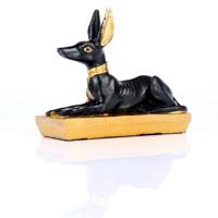 Egypte - Zwart & Goud Anubis Achteroverleunend - thumbnail