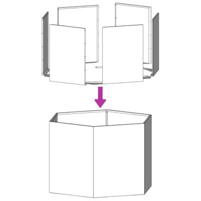 Plantenbak zeshoek 138x120x45 cm gegalvaniseerd staal Plantenbak zeshoek 138x120x45 cm gegalvaniseerd staal
