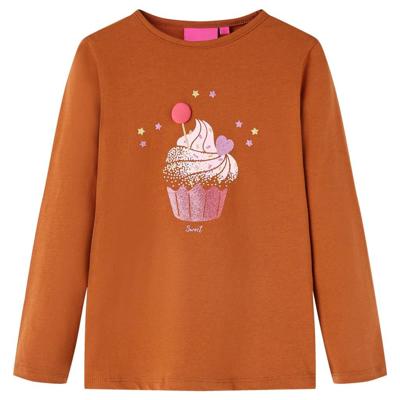 VidaXL Kindershirt met lange mouwen 104 cognackleurig