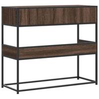 Wandtafel 90x35x80 cm bewerkt hout bruin eikenkleur - thumbnail