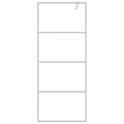Inloopdouchewand 80x195 cm transparant ESG-glas zilverkleurig