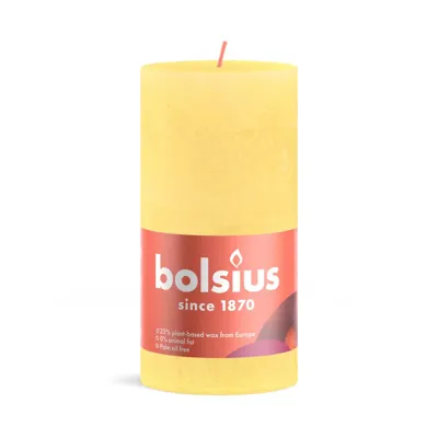 Bolsius stompkaars rustiek shine 6.8x13cm sunny yellow