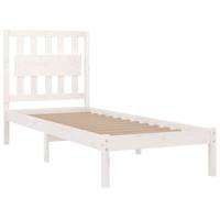 Bedframe massief grenenhout wit 120x190 cm - thumbnail