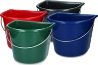 Emmer met vlakke kant 15 l zwart - thumbnail