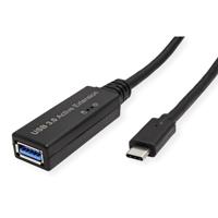 ROLINE USB 3.2 Gen 1 Active Repeater-kabel, Type A - C, zwart, 5 m - thumbnail