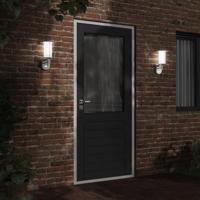 Buitenwandlampen 2 st met sensors roestvrij staal zilverkleurig - thumbnail