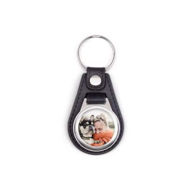 Leren sleutelhanger met foto - Rond Leren sleutelhanger met foto - Rond