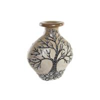Vaas DKD Home Decor Boomstructuur Kristal Zwart Beige Terra cotta (30 x 15 x 33,5 cm) - thumbnail