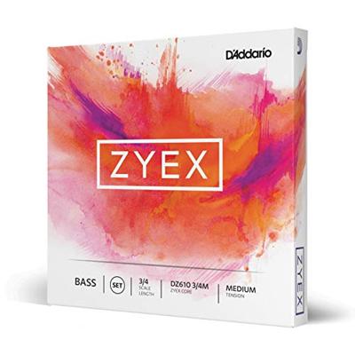 D'Addario DZ610 3/4M Zyex Bass String Set 3/4 Scale Medium Tension Snarenset voor contrabas
