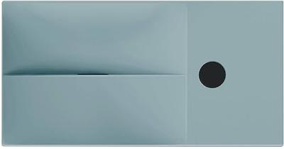 Clou Vale fontein 38 cm zonder kraangat rechts mat blauw keram CL/03.38161.R Clou Vale fontein 38 cm zonder kraangat rechts mat blauw keram CL/03.38161.R