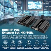 Digitus DS-55353 HDMI-extenderset HDMI, HDMI-ingang, USB, USB-A, USB-A 1.1, RJ45, Micro-USB Via netwerkkabel RJ45 200 m - thumbnail