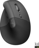 Logitech Lift Vertical Ergonomic Mouse Ergonomische muis Bluetooth, Radiografisch Optisch Graphite 6 Toetsen 4000 dpi Ergonomisch - thumbnail