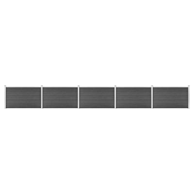 Schuttingpanelenset 872x105 cm HKC zwart
