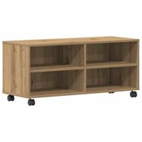 vidaXL Modern Artisan Oak Entertainment Centre Met Ingebouwde Schappen en Soepele Mobiliteit Wielen voor de Woonkamer | Stijlvol TV-meubel Buffettafel Meubels Houten Eenheid Designer - thumbnail