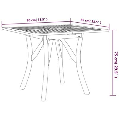 Tuintafel 85x85x75 cm massief acaciahout