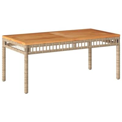 4-delige Loungeset met kussens poly rattan gemengd beige