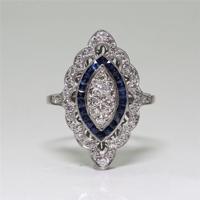 Vrouwen saffier Strass verlovingsring Ringmaat: 10 - thumbnail