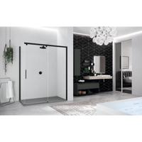 Novellini Kuadra 2.0 schuifdeur links 129-131x200cm helder zwart k2ph129s-1h - thumbnail