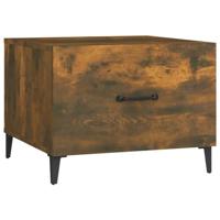 Salontafels 2 st met metalen poten 50x50x40 cm gerookt eiken - thumbnail