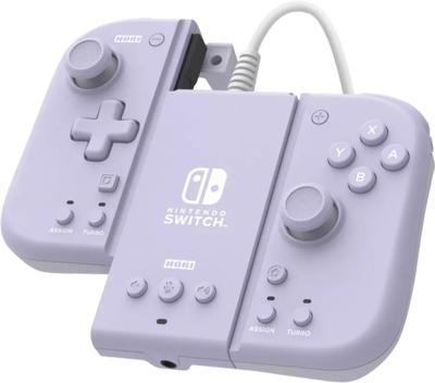 Hori Split Pad Compact Attachment Set (Violetto Lavanda) Ergonomische controller voor de draagbare modus met bekabelde adapter voor Nintendo Switch/OLED - Officieel gelicentieerd product van Nintendo