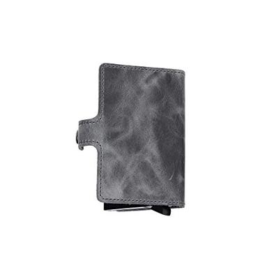 Secrid Miniwallet Vintage Portemonnee Zwart, Grijs Aluminium, Leer