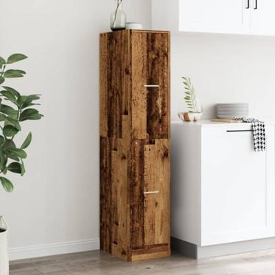 Apothekerskast 30x41x144,5 cm bewerkt hout oud houtkleurig - thumbnail