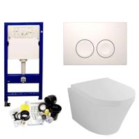 UP100 Toiletset 02 Vesta Met Delta Drukplaat Aqua Splash - thumbnail
