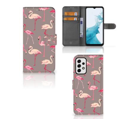 Samsung Galaxy A23 | Telefoonhoesje | Met pasjeshouder | Flamingo