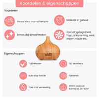 Dewdrop aroma diffuser 400ml licht hout - thumbnail