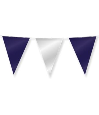 Folie Vlaggenlijn Donkerblauw/Zilver (10m)