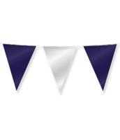 Folie Vlaggenlijn Donkerblauw/Zilver (10m) - thumbnail