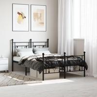 Bedframe met hoofd- en voeteneinde metaal zwart 120x190 cm - thumbnail