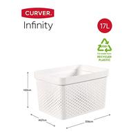 Curver Infinity Dots opbergdoos 17 liter wit - thumbnail