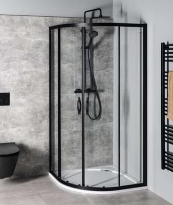 Douchecabine Gelco Sigma Simply Black Kwartrond 90x90x190 cm Mat Zwart Gelco - thumbnail