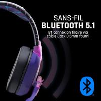 Lexip X TSUME Naruto Shippuden Headset 1 Over Ear headset Kabel, Bluetooth Stereo Zwart/lila Headset, Volumeregeling, Microfoon uitschakelbaar (mute) Gamen - thumbnail