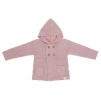 Lässig baby gebreide Hoodie GOTS Garden Explorer light pink 62-68 2-6 mnd - thumbnail