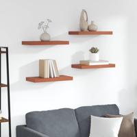 Wandplank Wandgemonteerd 4 pcs Rood 50 x 23 x 4 cm Bewerkt hout - thumbnail