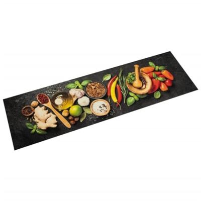 VidaXL Keukenmat wasbaar kruidenprint 45x150 cm fluweel